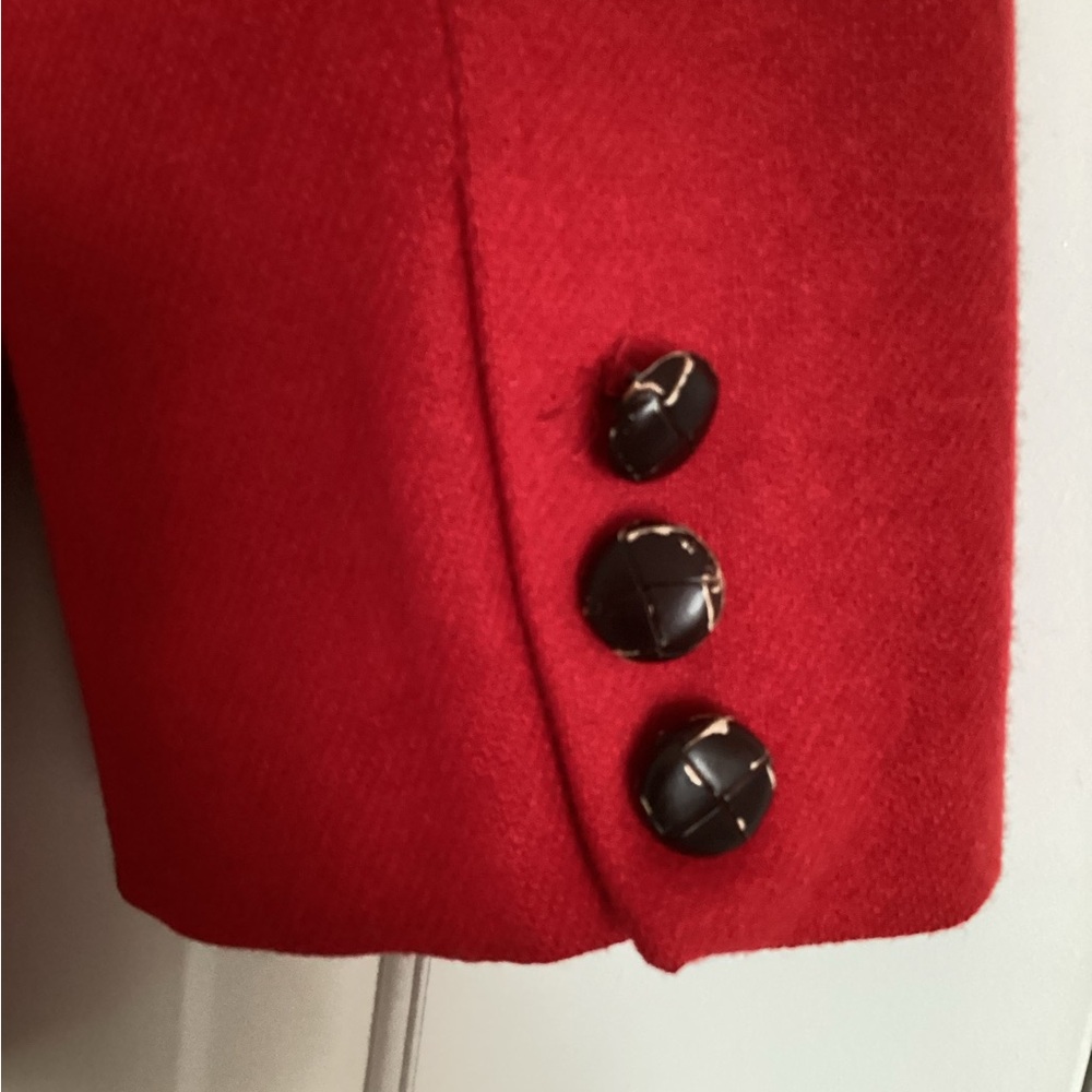 Vintage LizSport Wool Red Blazer 14 Petite - Picture 8 of 16